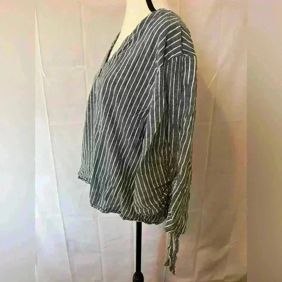 Cato Est. 1943 Women's Blue‎ & White Striped Button-Front Blouse - Size 22/24W - Picture 3 of 5